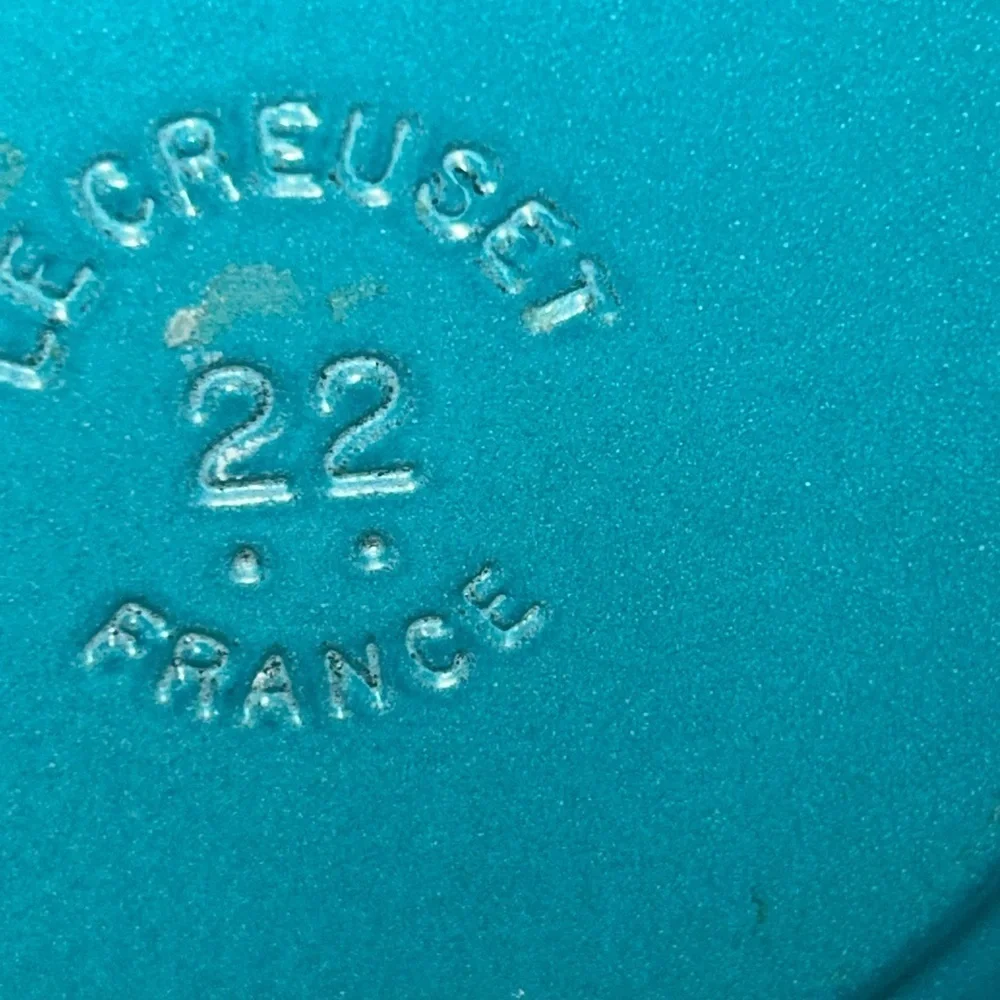 Rare Le Creuset Caribbean Blue 22cm Marmite Dutch Oven Cast Iron France